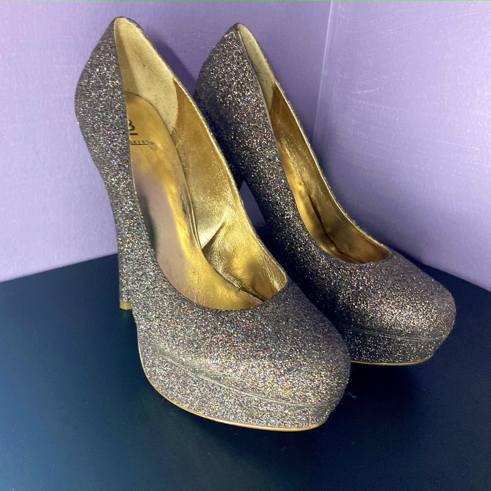 Bakers Victoria glitter high heel pumps | multi, 8